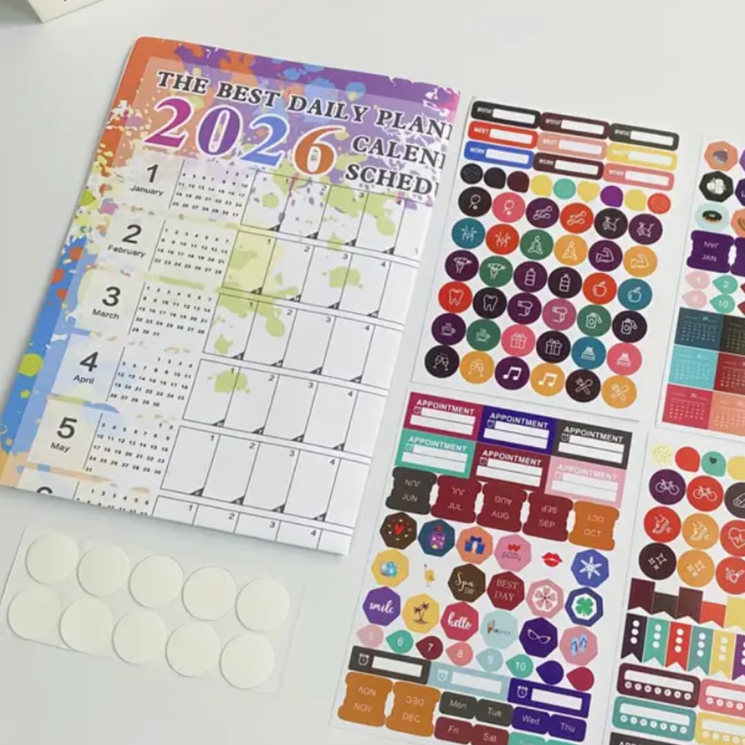 2026 Wall Planner – Colourful Full-Year Organiser with Stickers
