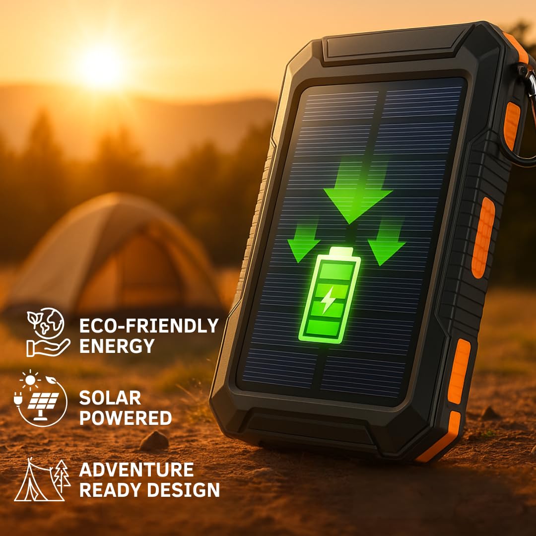 Solar Power Bank – 10,000 mAh USB-C Portable Charger