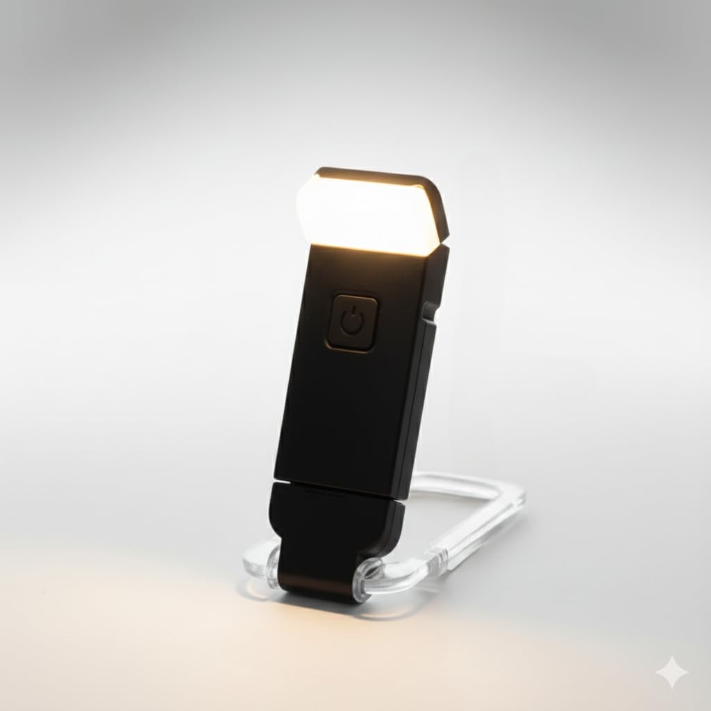 Mini USB Rechargeable Reading Light – Foldable Clip-On Lamp