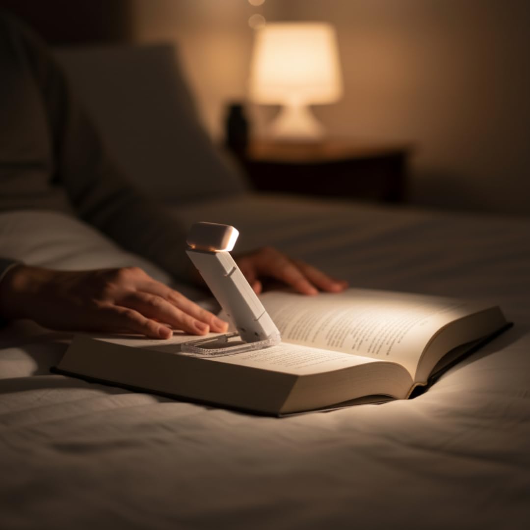 Mini USB Rechargeable Reading Light – Foldable Clip-On Lamp