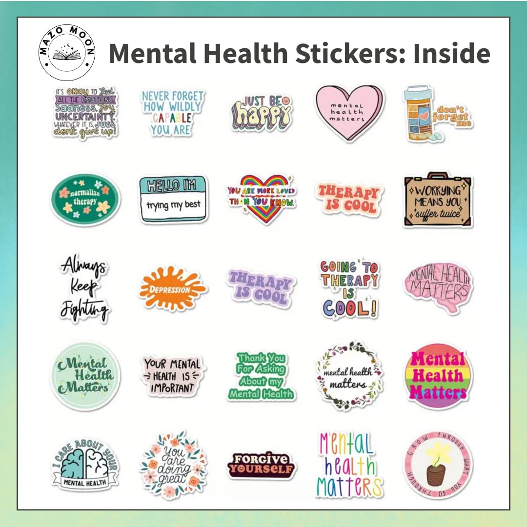 Mental Health Affirmation Stickers – 50 Pack