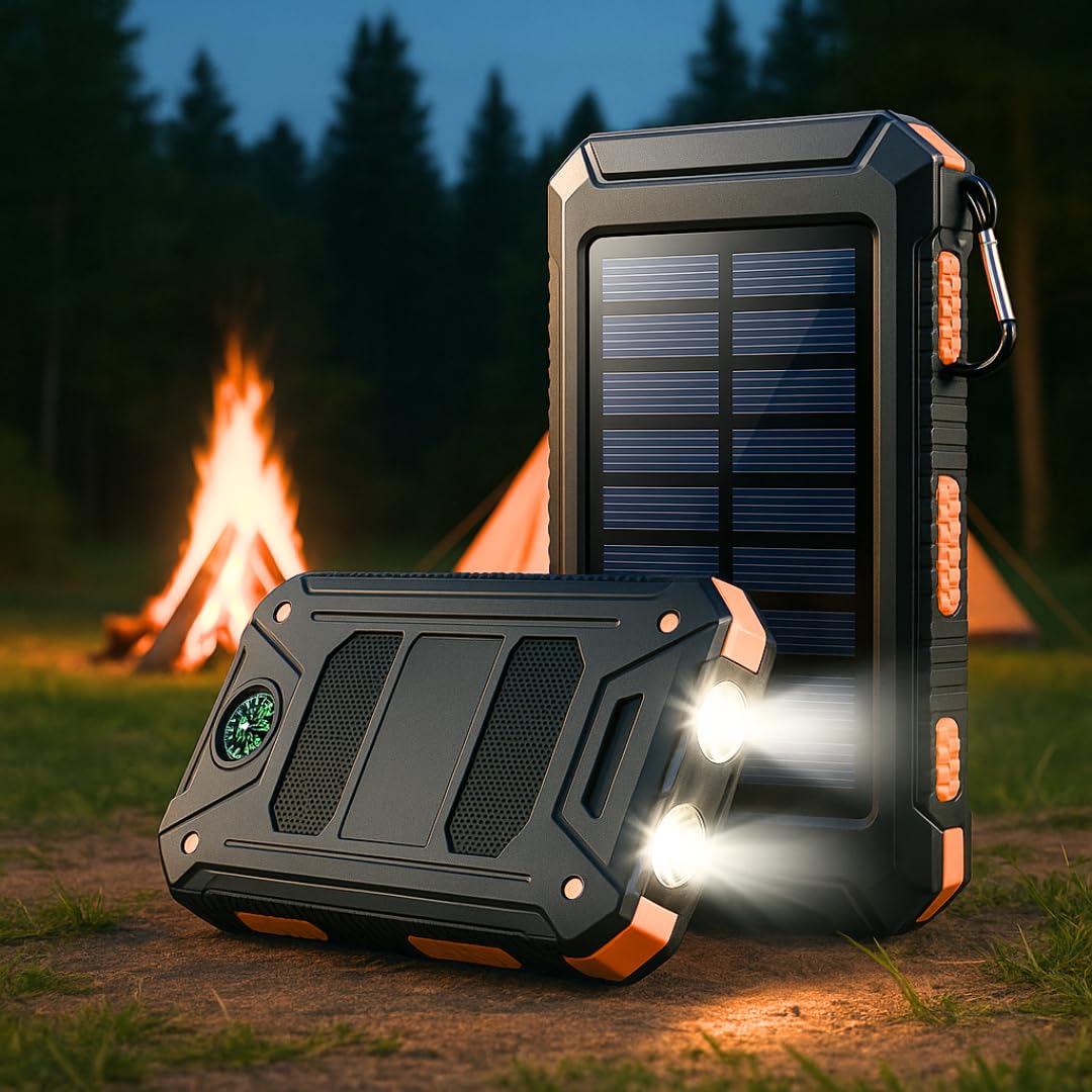 Solar Power Bank – 10,000 mAh USB-C Portable Charger