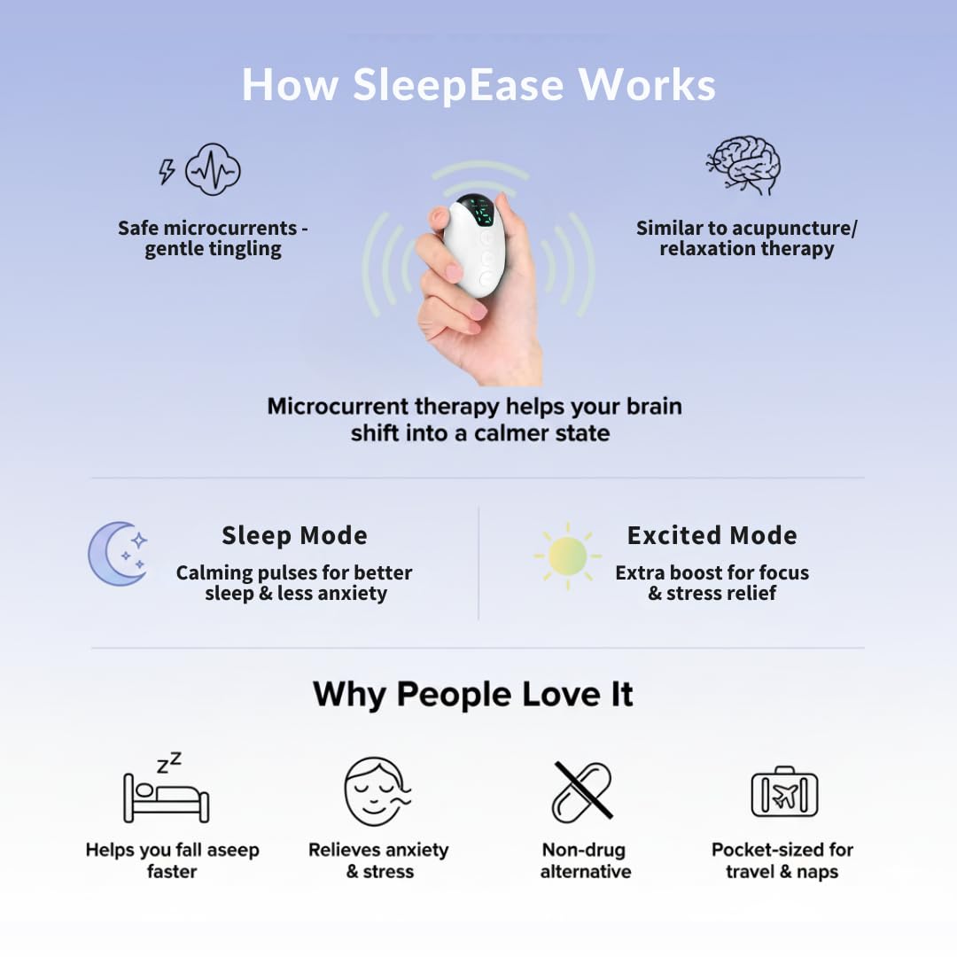 SleepEase Portable Sleep Aid – USB Rechargeable Relaxation Device