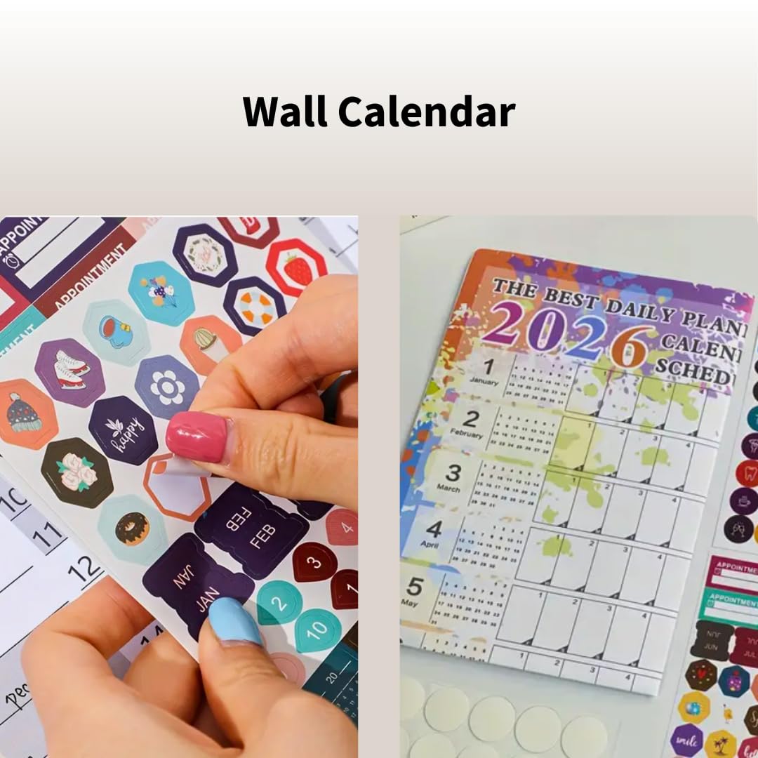 2026 Wall Planner – Colourful Full-Year Organiser with Stickers