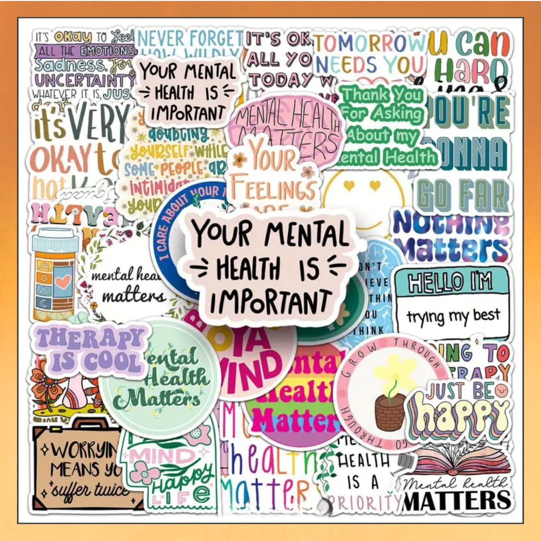 Mental Health Affirmation Stickers – 50 Pack