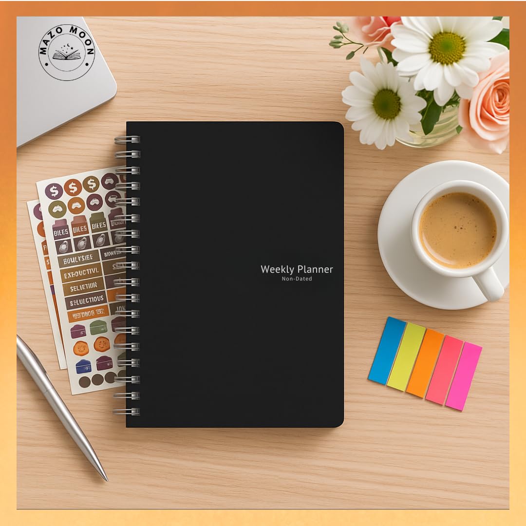 Non-Dated Weekly Planner – Productivity Journal with Stickers
