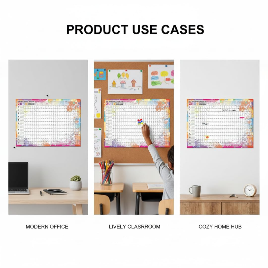 2026 Wall Planner – Colourful Full-Year Organiser with Stickers