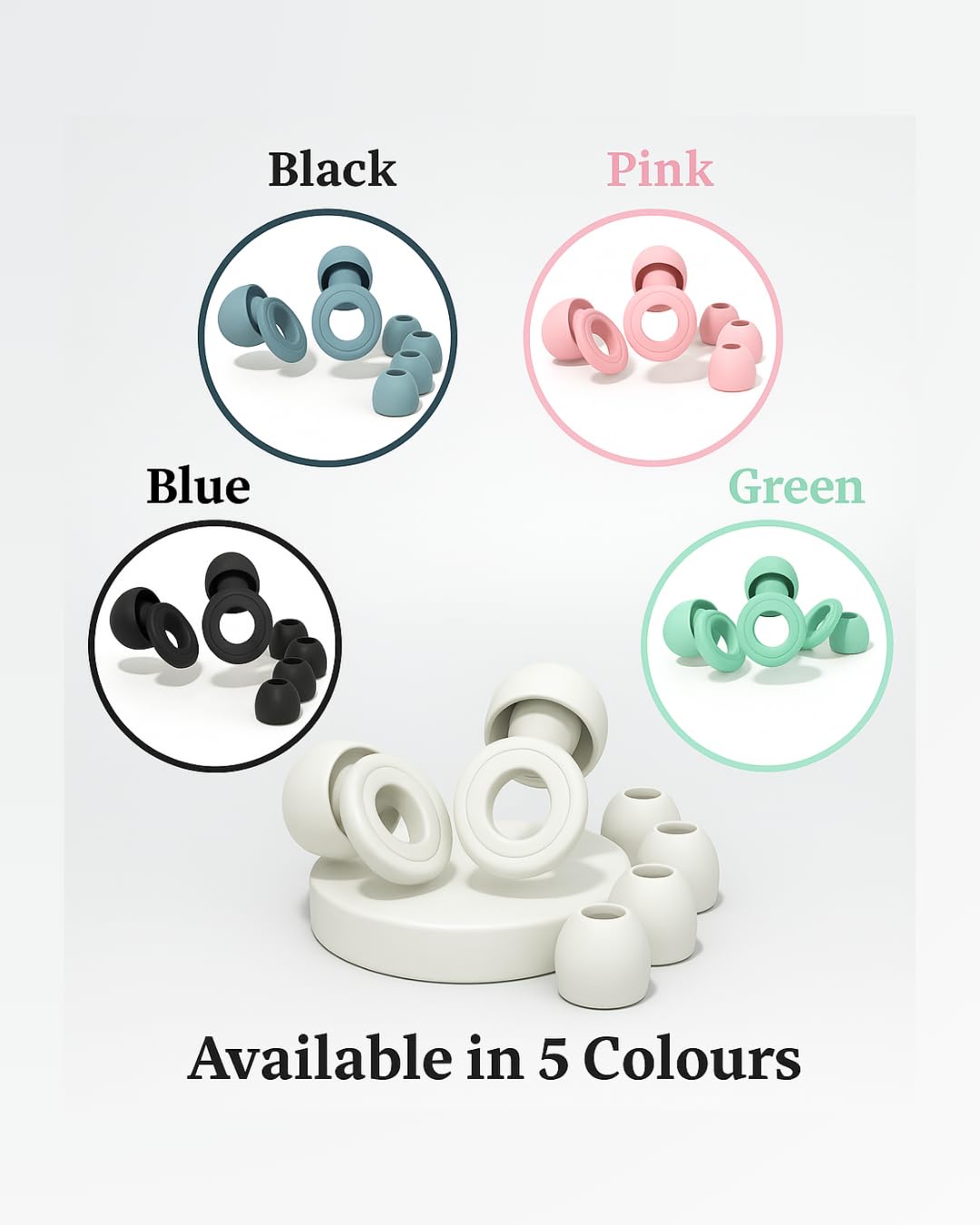 NoiseBud Reusable Earplugs – Soft Silicone Comfort Plugs