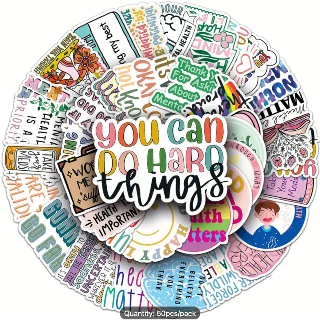 Mental Health Affirmation Stickers – 50 Pack