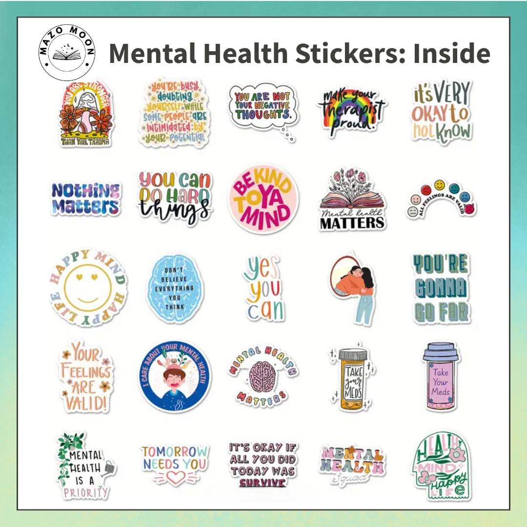 Mental Health Affirmation Stickers – 50 Pack