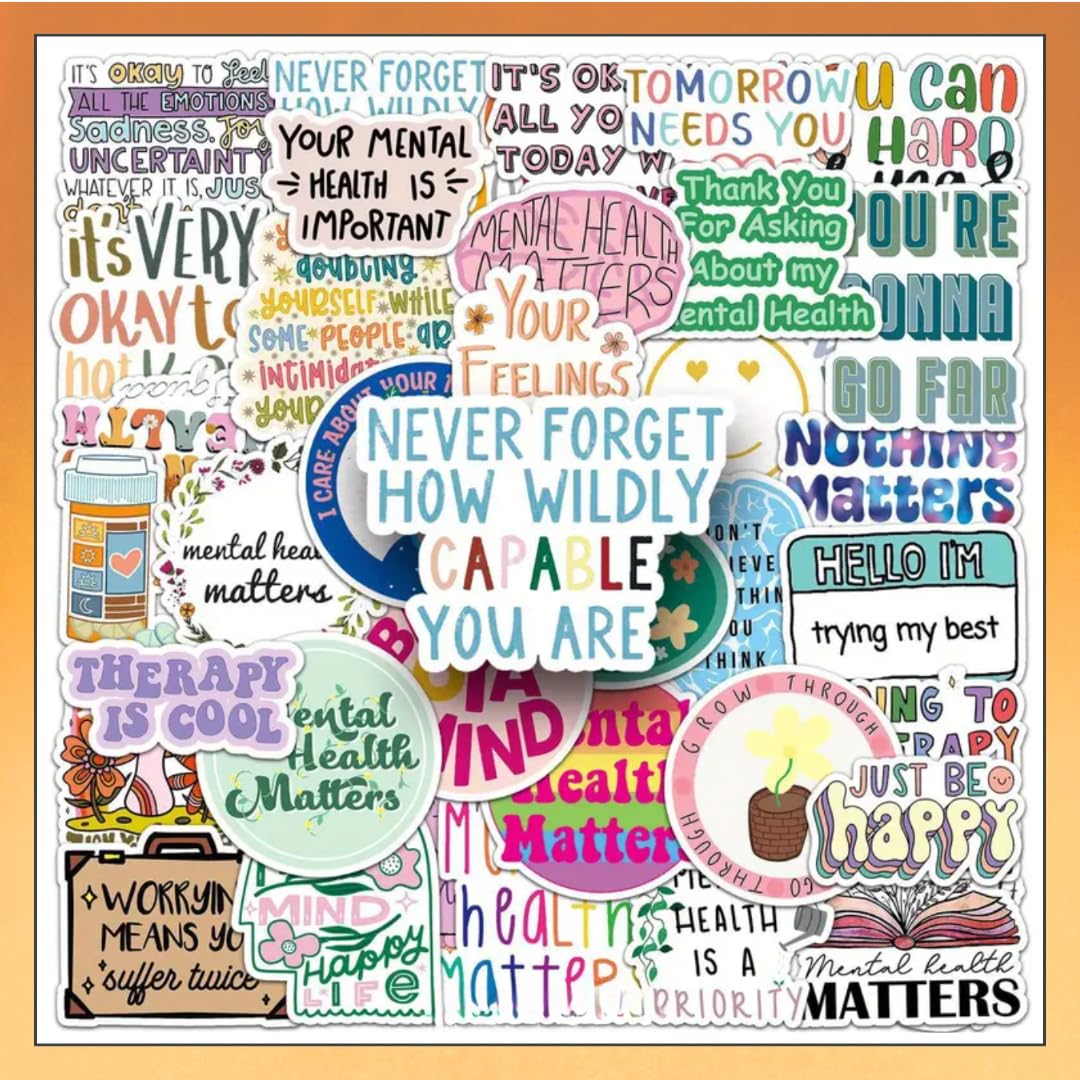 Mental Health Affirmation Stickers – 50 Pack