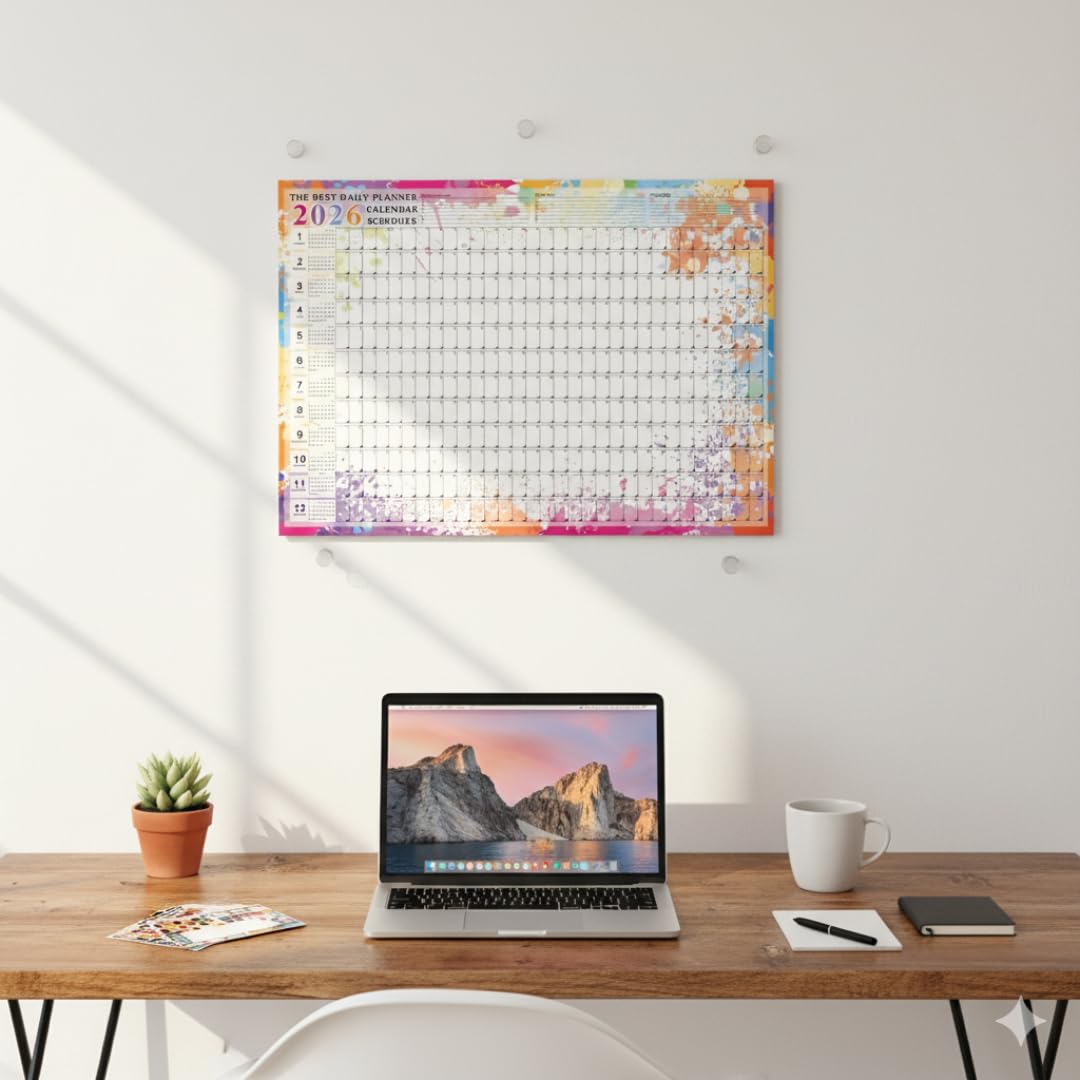 2026 Wall Planner – Colourful Full-Year Organiser with Stickers