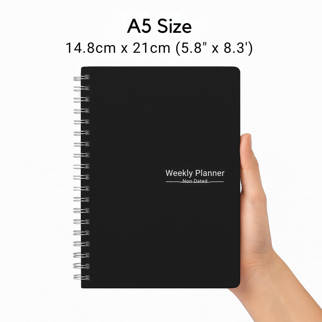 Non-Dated Weekly Planner – Productivity Journal with Stickers