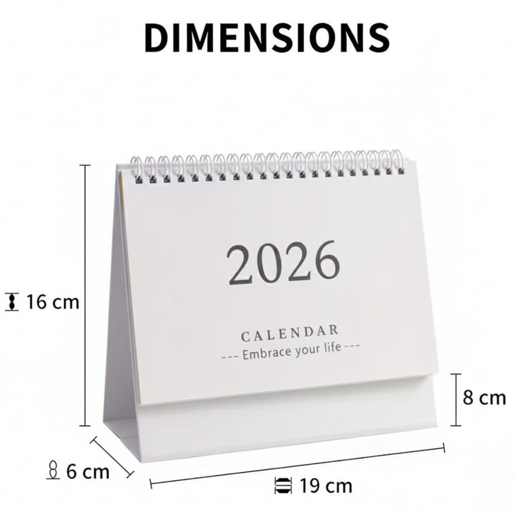 2026 Desk Calendar – 18-Month Flip Planner (Green & White)