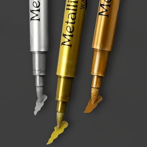 Mazo Moon Metallic Brush Pen Set 3-Pack Gold Silver Bronze