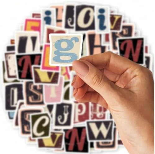 Mazo Moon 52 x Retro Alphabet Stickers