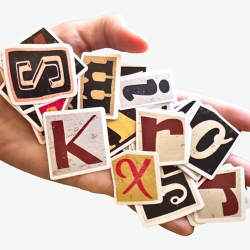 Mazo Moon 52 x Retro Alphabet Stickers