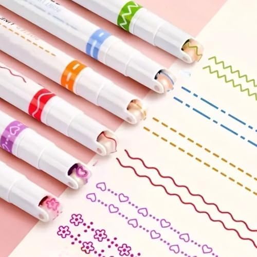 Mazo Moon 6-Piece Pattern Line Pens