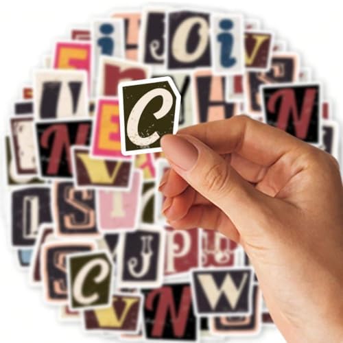 Mazo Moon 52 x Retro Alphabet Stickers