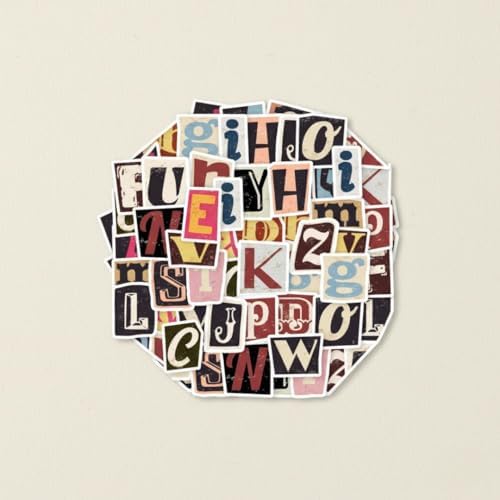 Mazo Moon 52 x Retro Alphabet Stickers