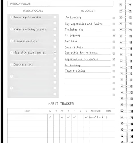 Mazo Moon Non-Dated Weekly Planner Productivity Organiser