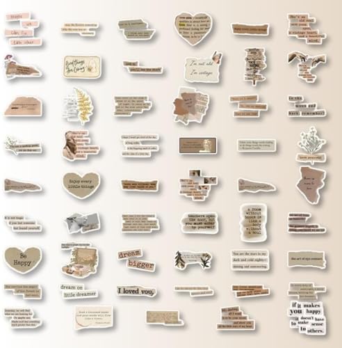Mazo Moon 50 x Vintage Quote Stickers