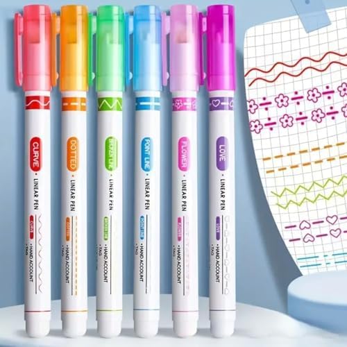 Mazo Moon 6-Piece Pattern Line Pens