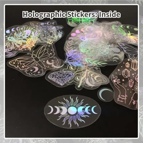 Mazo Moon 40pcs Holographic Glitter Stickers