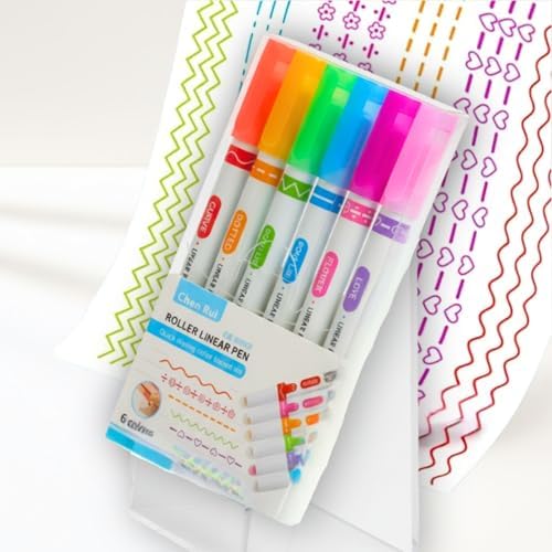 Mazo Moon 6-Piece Pattern Line Pens