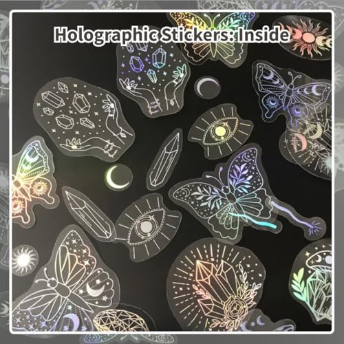 Mazo Moon 40pcs Holographic Glitter Stickers
