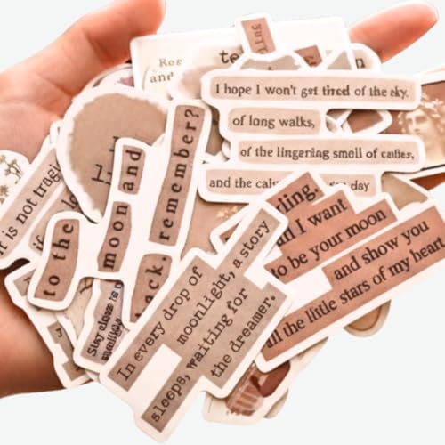 Mazo Moon 50 x Vintage Quote Stickers