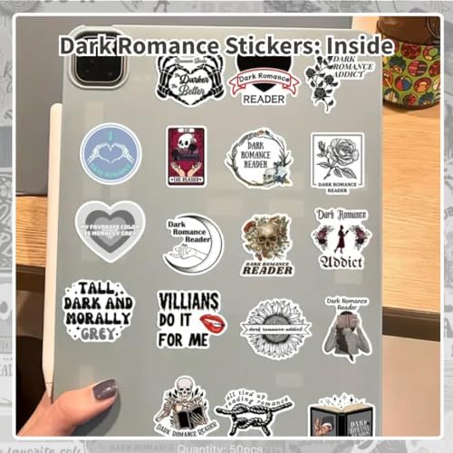 Mazo Moon 50 x Stickers Dark Romance & Romantasy Reader Stickers