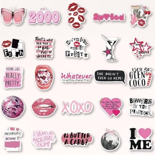 Mazo Moon 50 x Pink Aesthetic Y2K Stickers Pack