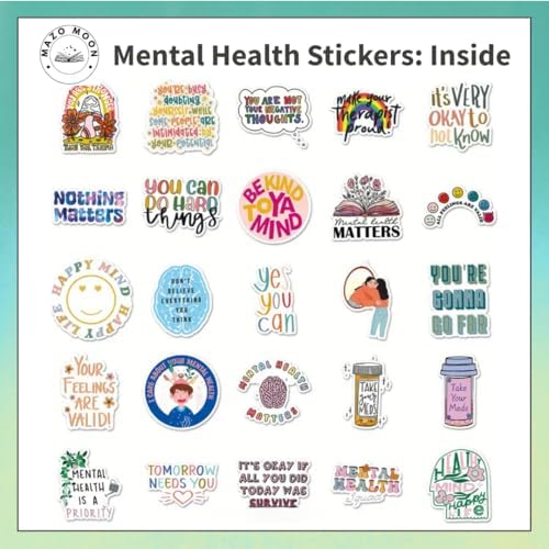 Mazo Moon 50 x Stickers Mental Health Motivational Stickers