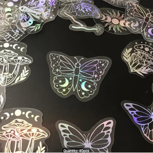 Mazo Moon 40pcs Holographic Glitter Stickers