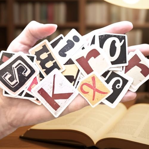 Mazo Moon 52 x Retro Alphabet Stickers