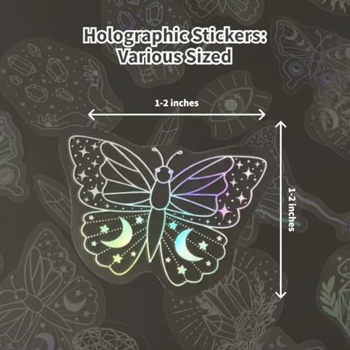 Mazo Moon 40pcs Holographic Glitter Stickers