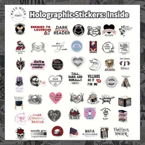 Mazo Moon 50 x Stickers Dark Romance & Romantasy Reader Stickers