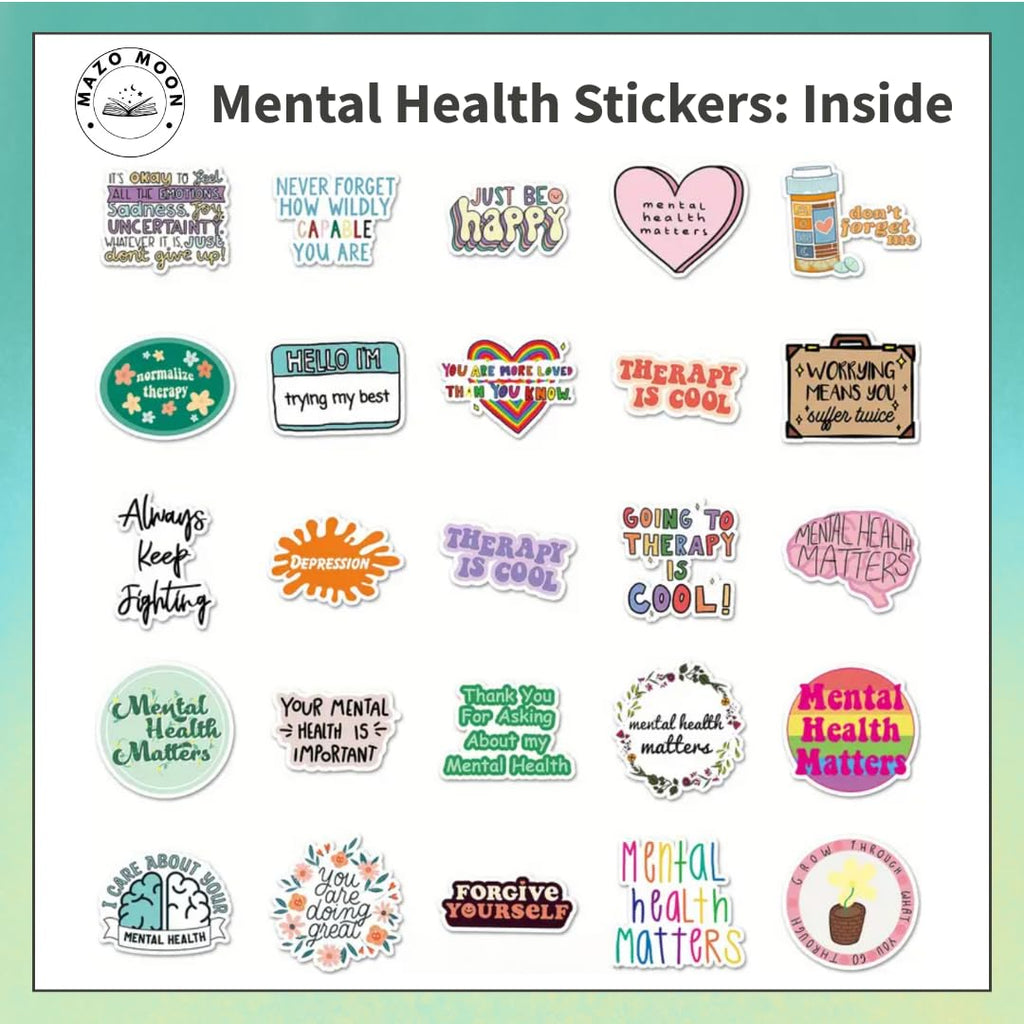 Mental Health Affirmation Stickers – 50 Pack