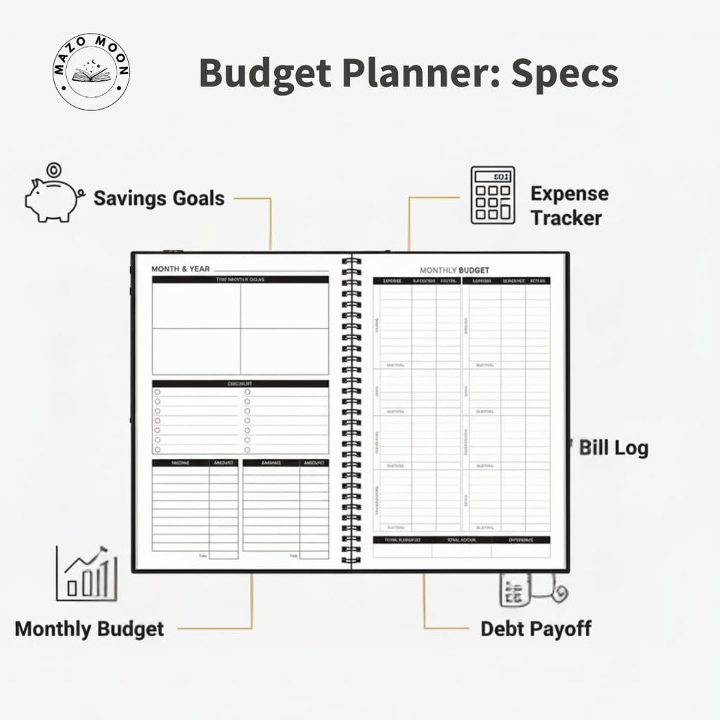 Budget Planner – A5 Finance & Expense Tracker Notebook