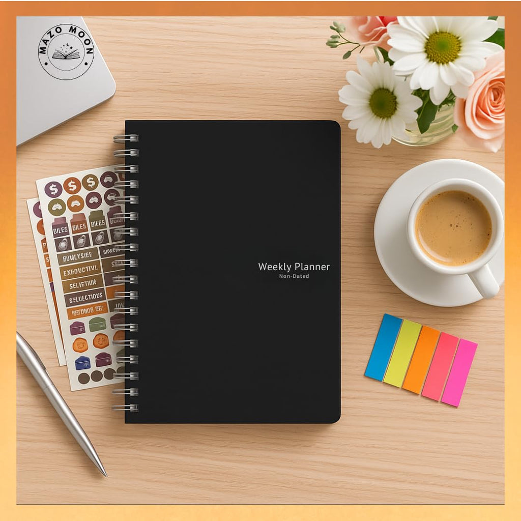 Non-Dated Weekly Planner – Productivity Journal with Stickers