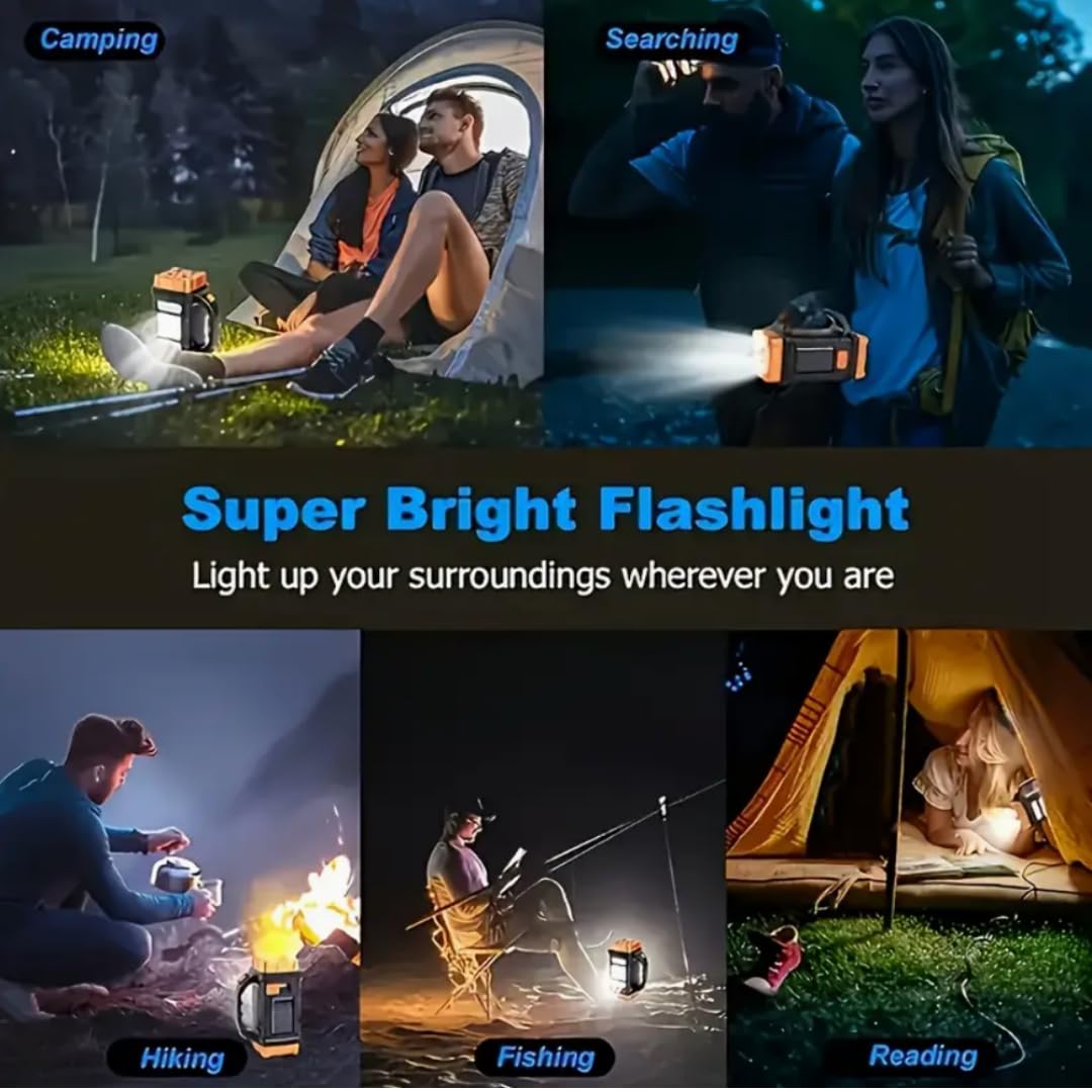 Double-Sided Solar Lantern – Rechargeable LED Torch